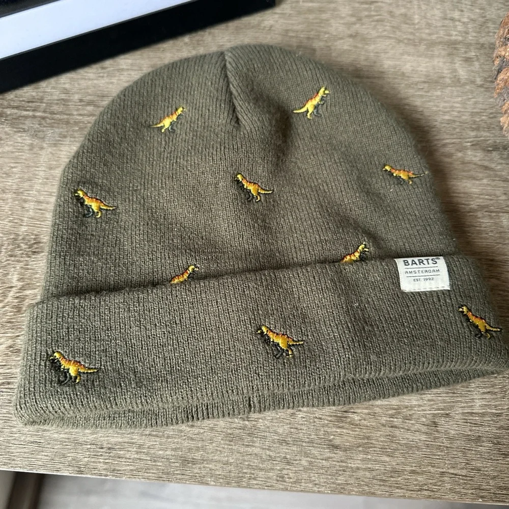 Military Green Barts Dinosaur toddler beanie #skater - Picture 5 of 5